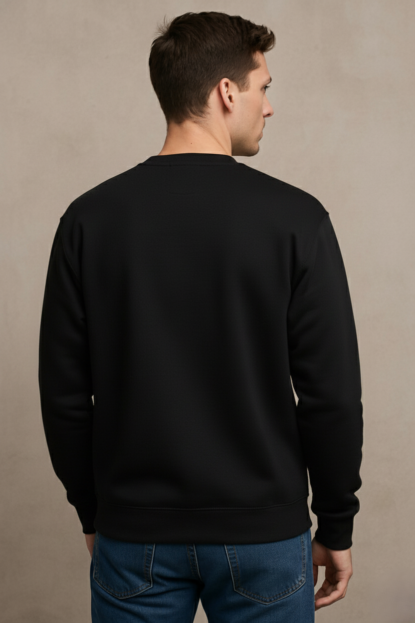 Men Sweatshirt Black Back