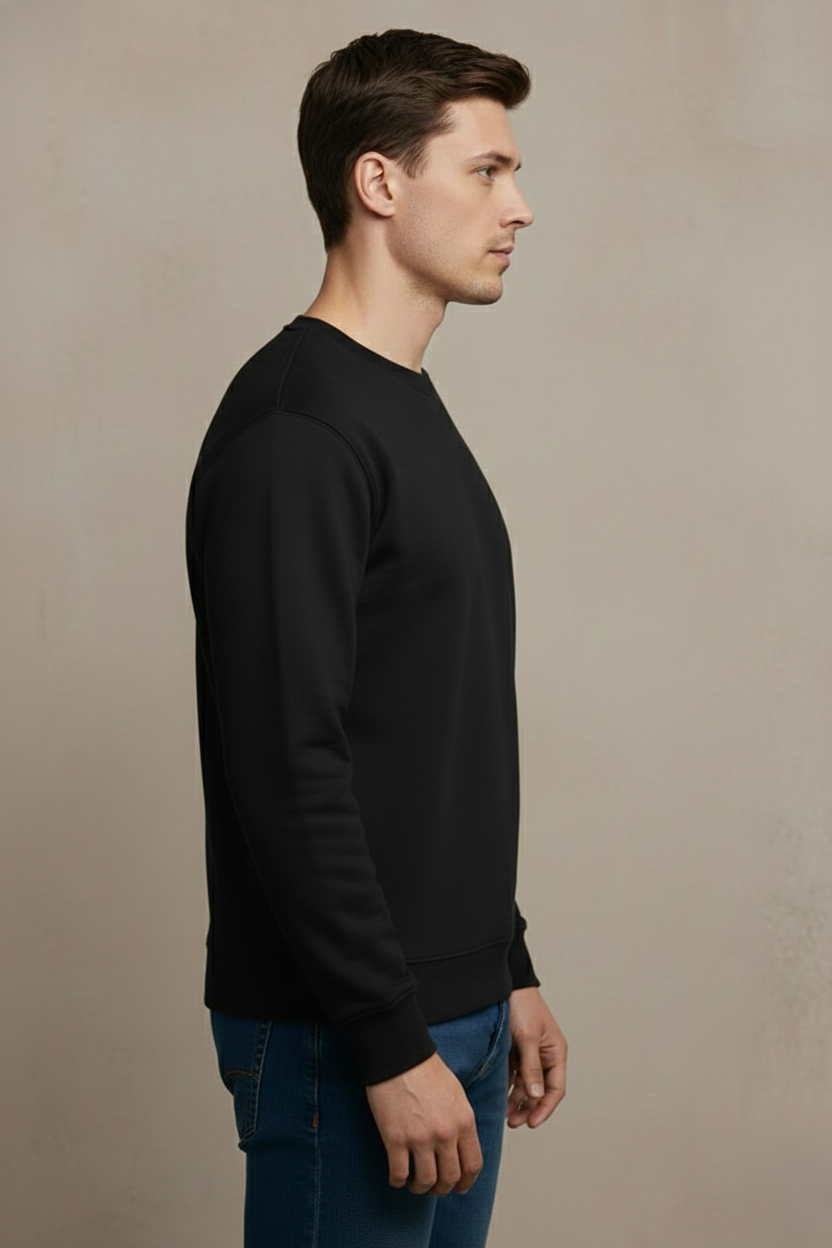 Men Sweatshirt Black Right