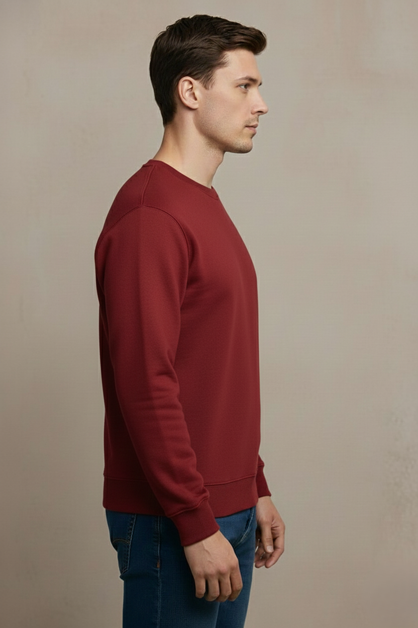 Men Sweatshirt Cherry Red Right