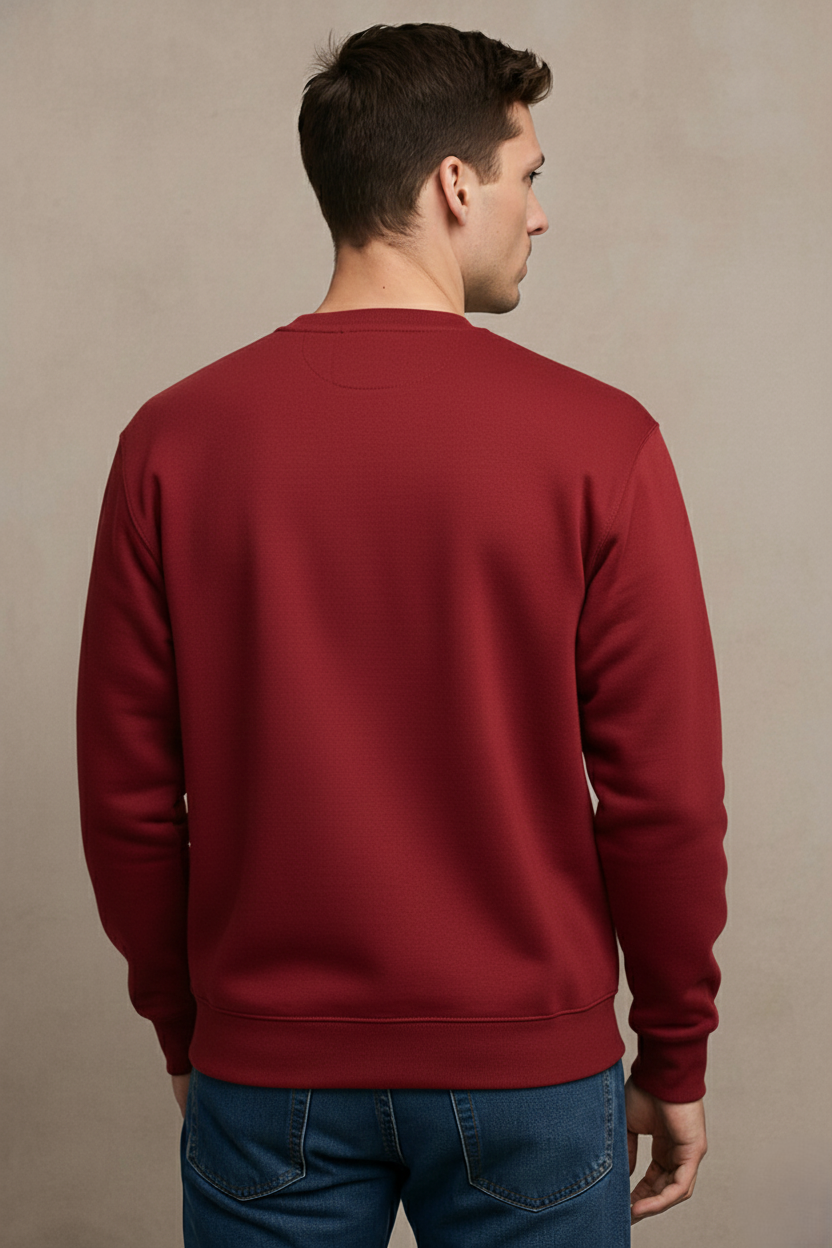 Men Sweatshirt Cherry Red Back