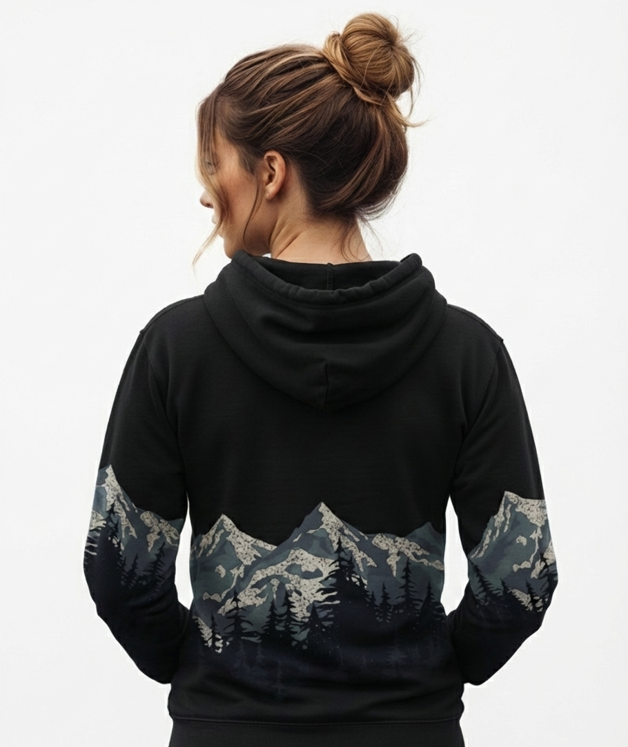 Women Hoodie Mountain Back