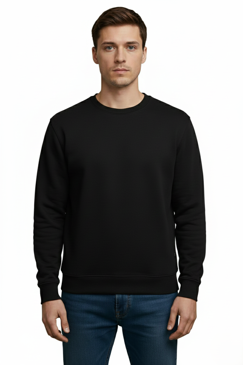 Men Sweatshirt Black Front