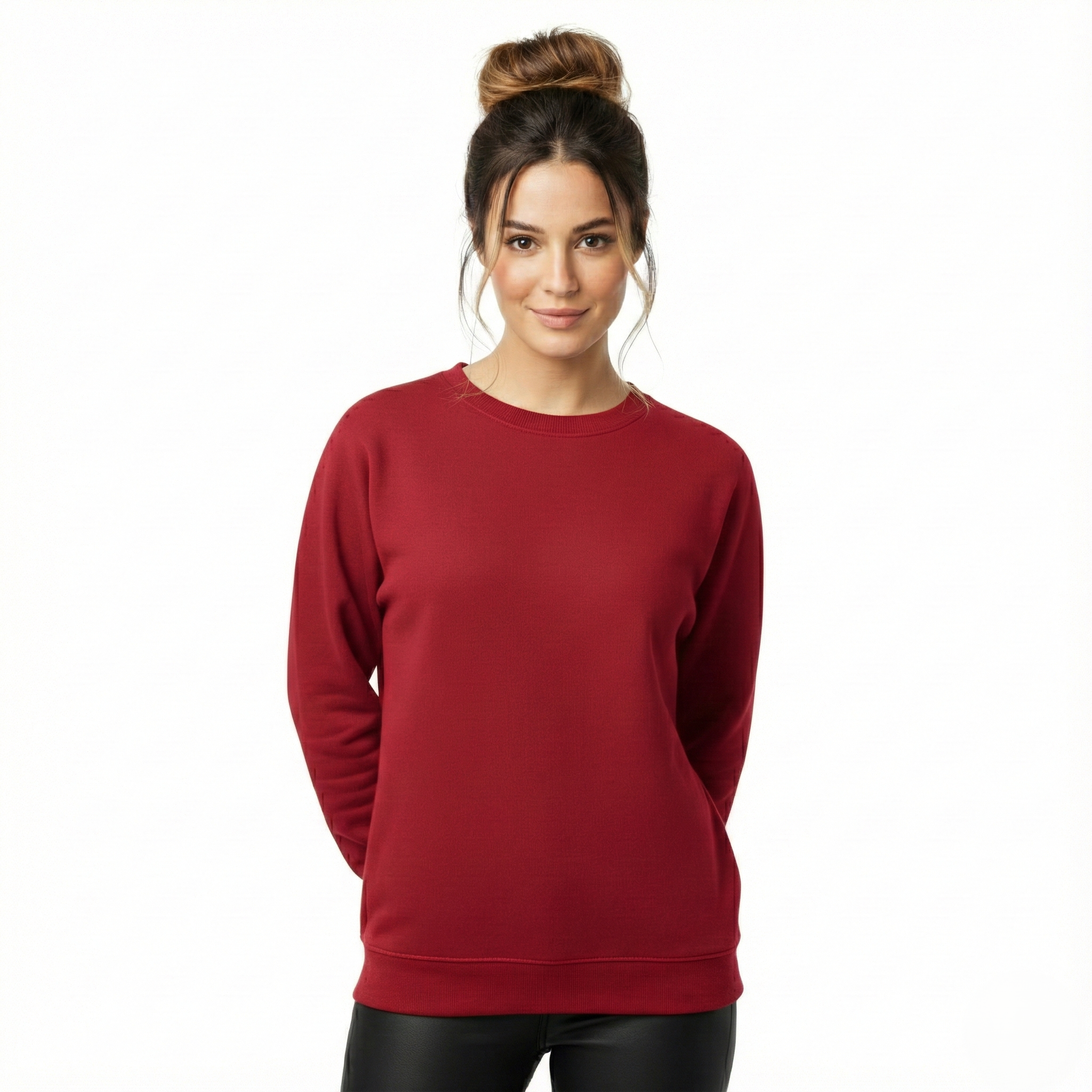 Women Sweatshirt Cherry Red Front