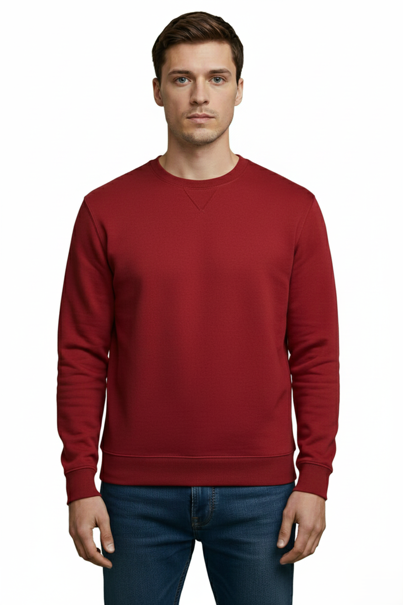 Men Sweatshirt Cherry Red Front