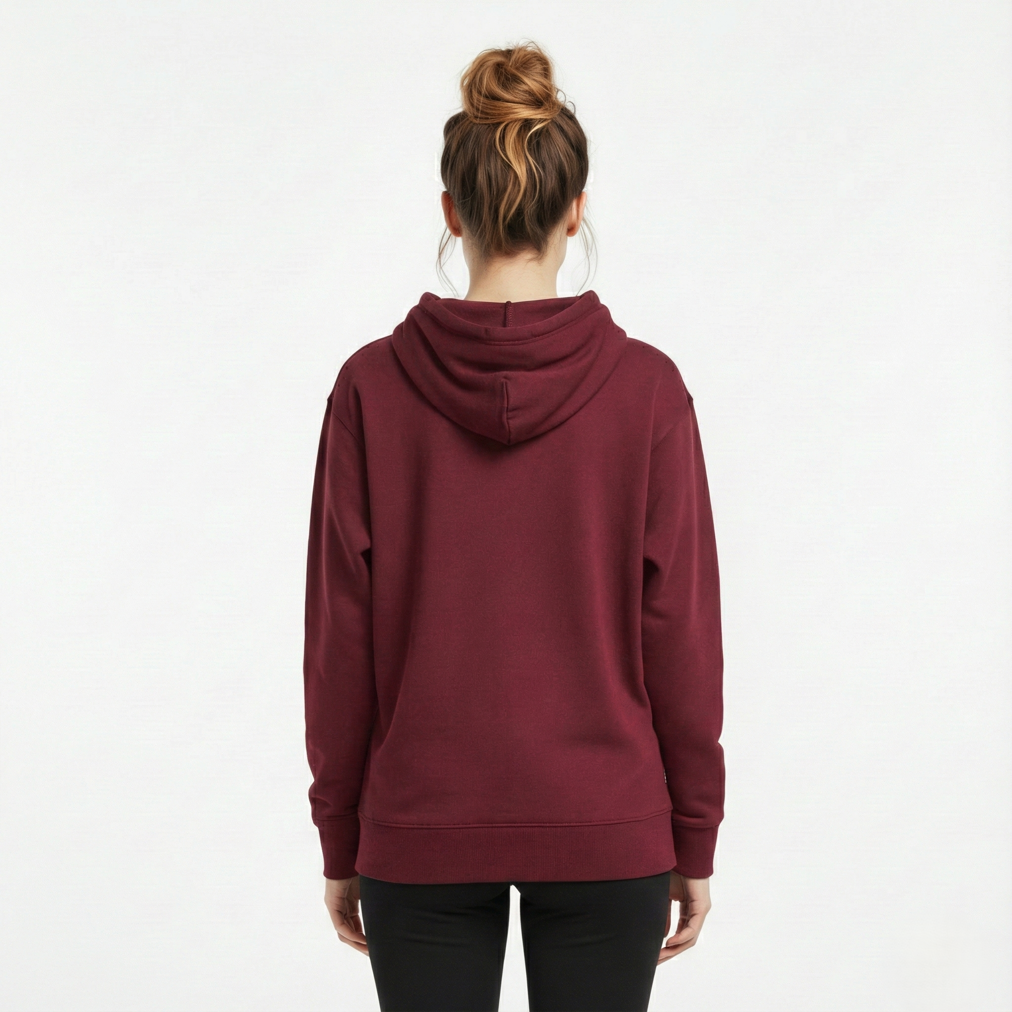 W 6 Women Hoodie Wine Back