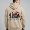 Men hoodie back beige friends