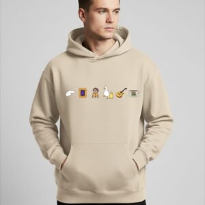 Men hoodie beige front freinds