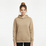 female front Women Beige Hoodie Front