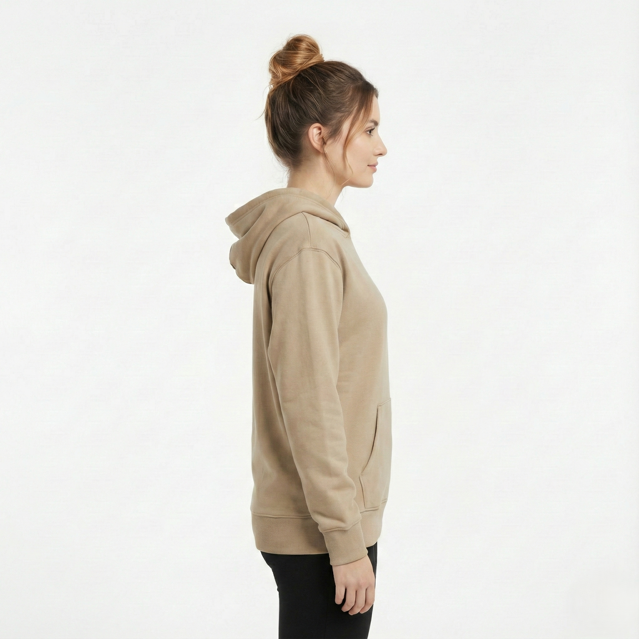 female right Women Beige Hoodie Right