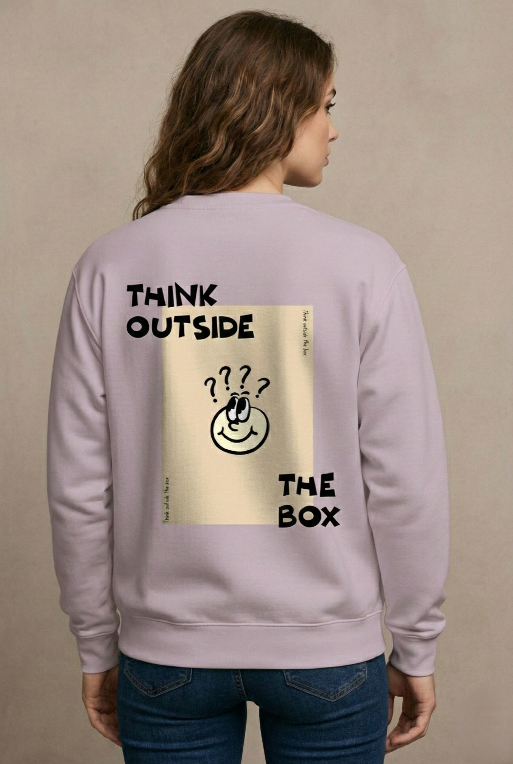 think female Think outside the box women sweatshirt front
